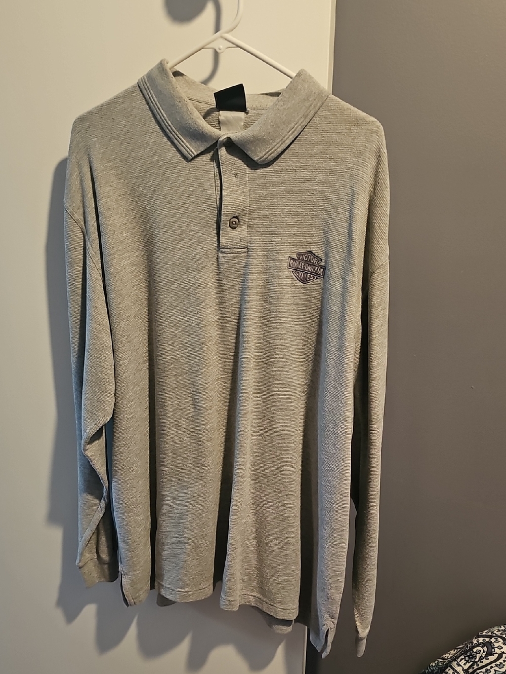 Harley-Davidson Gray Polo with Embroidered Shield Logo